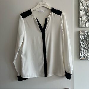 CALVIN KLEIN Black/White Blouse